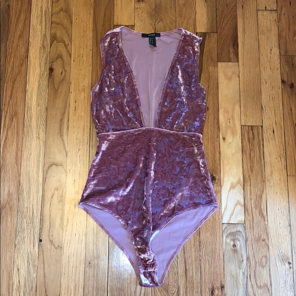 Pink Velvet body suit